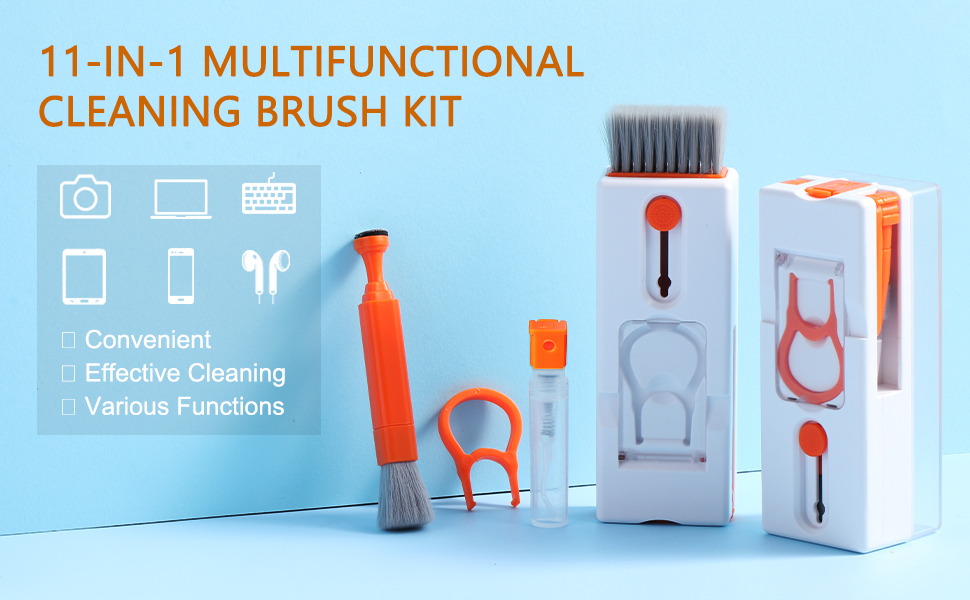 Набір для чищення клавіатури Vinabo 11 в 1: щітки, інструменти для AirPods, iPhone, iPad, навушників, телефону, камери, ноутбука