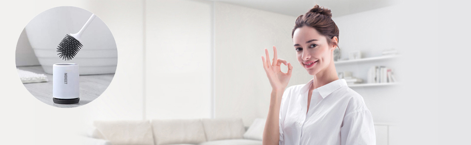 Набір для туалету: щітка для унітазу з тримачем, силіконова, довга ручка, швидковисихаючий, для ванної кімнати/гостьового WC