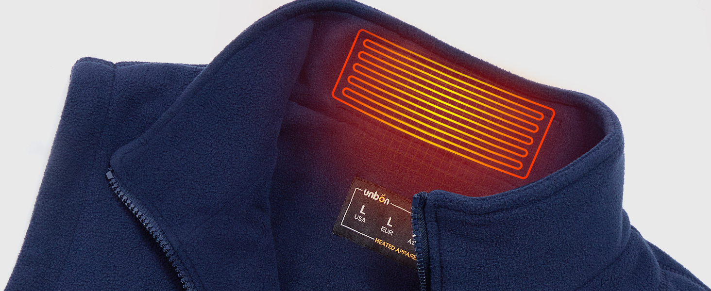 UNBON Гріюча жилетка з флісу, чоловіча жилетка з підігрівом, жилетка з Powerbank 10000mAh USB, 3 режими нагріву, 6 зон нагріву (XXL, Синій)