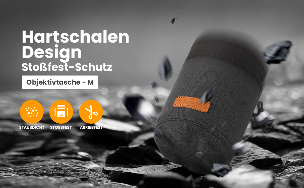 Чохол для об'єктива TARION: захисний, водонепроникний, з жорстким дном, сумісний з Canon, Nikon, Pentax, Sony, Olympus