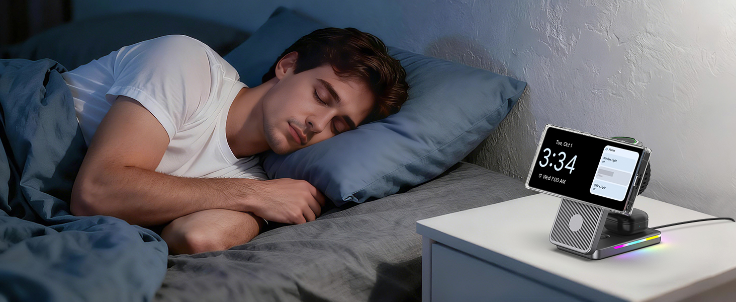 Магнітна зарядна станція 3-в-1 для Samsung Galaxy S26 Ultra, S25, Z Fold 7, Z Flip 7, Galaxy Watch Ultra 8/7/6 та Buds Pro 3 - бездротова, складна, чорна