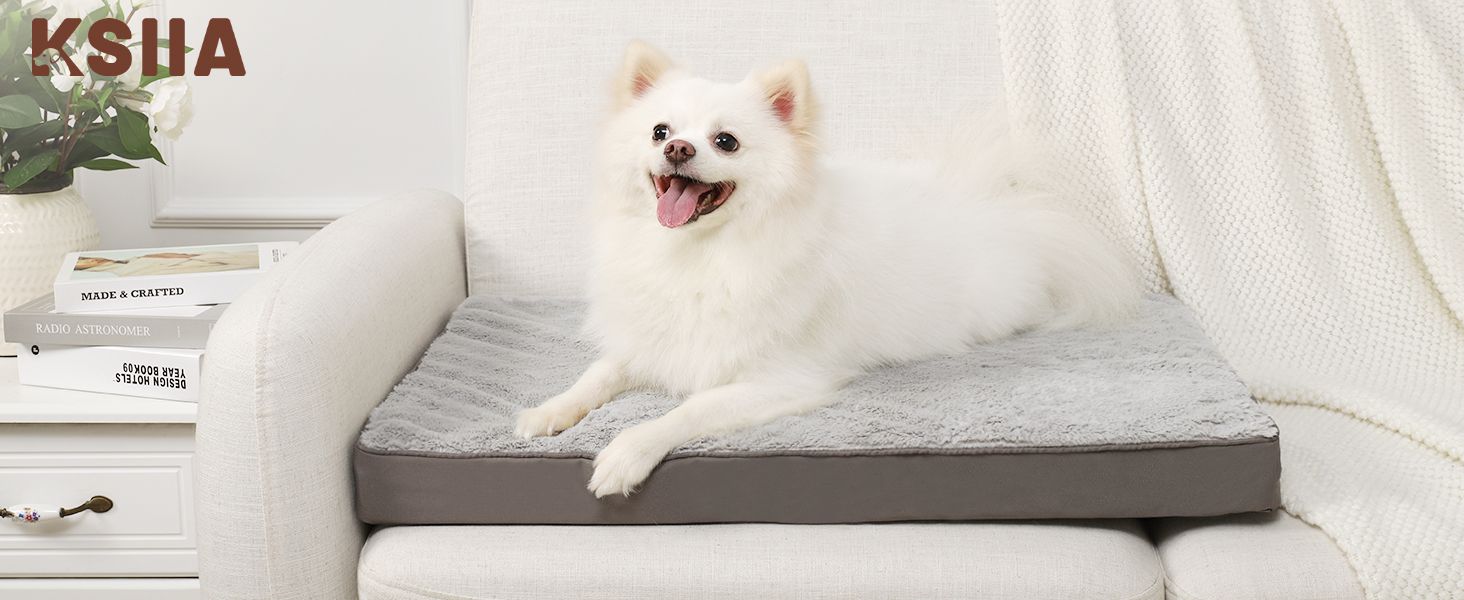 Ортопедичне ліжко для собак великих порід, 105x70 см, знімний чохол, двостороннє, сіре