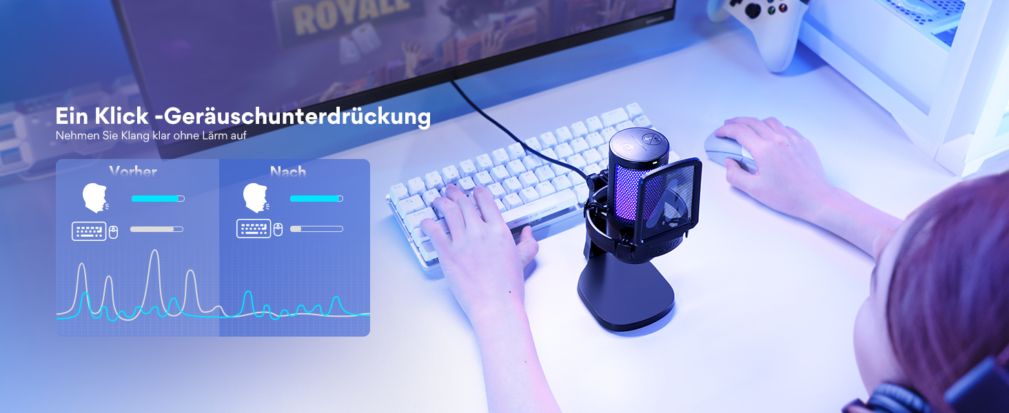 MAONO DGM20 Чорний USB Мікрофон для Ігор з Поп-фільтром та Керуванням Гучності - для Стрімінгу, Подкастів, Twitch, YouTube, Discord, PC, Mac, PS4/PS5