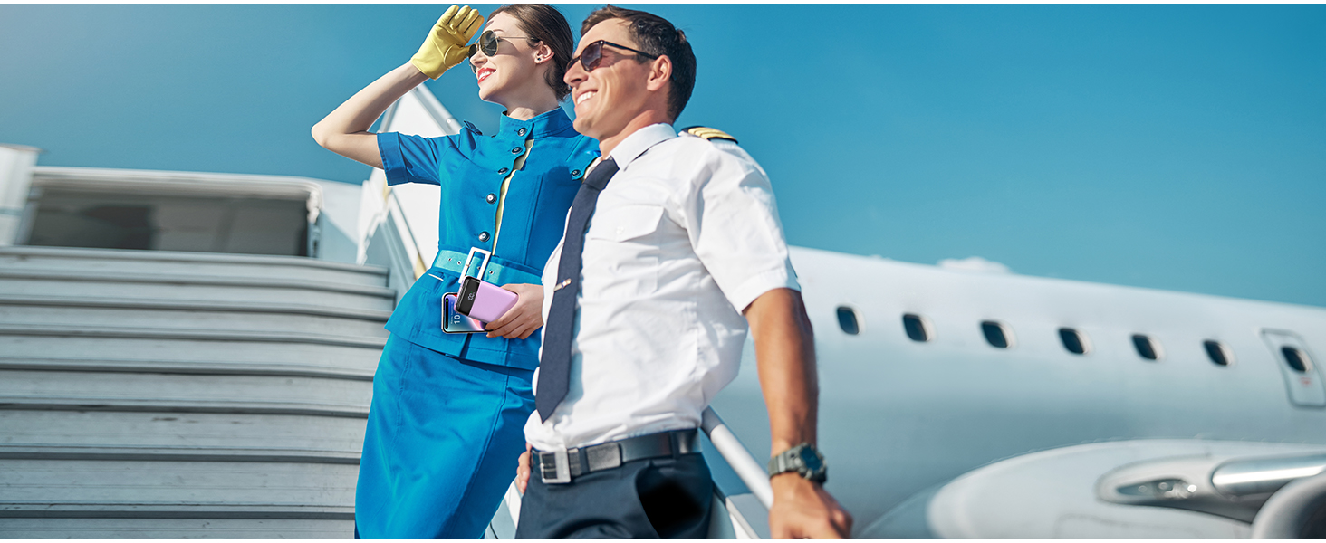 Power Bank Charmast 20000mAh з LED-дисплеєм та 4 кабелями (USB C PD3.0 QC4.0), 6 виходів, сумісний з iPhone, Samsung, Tablet, фіолетовий