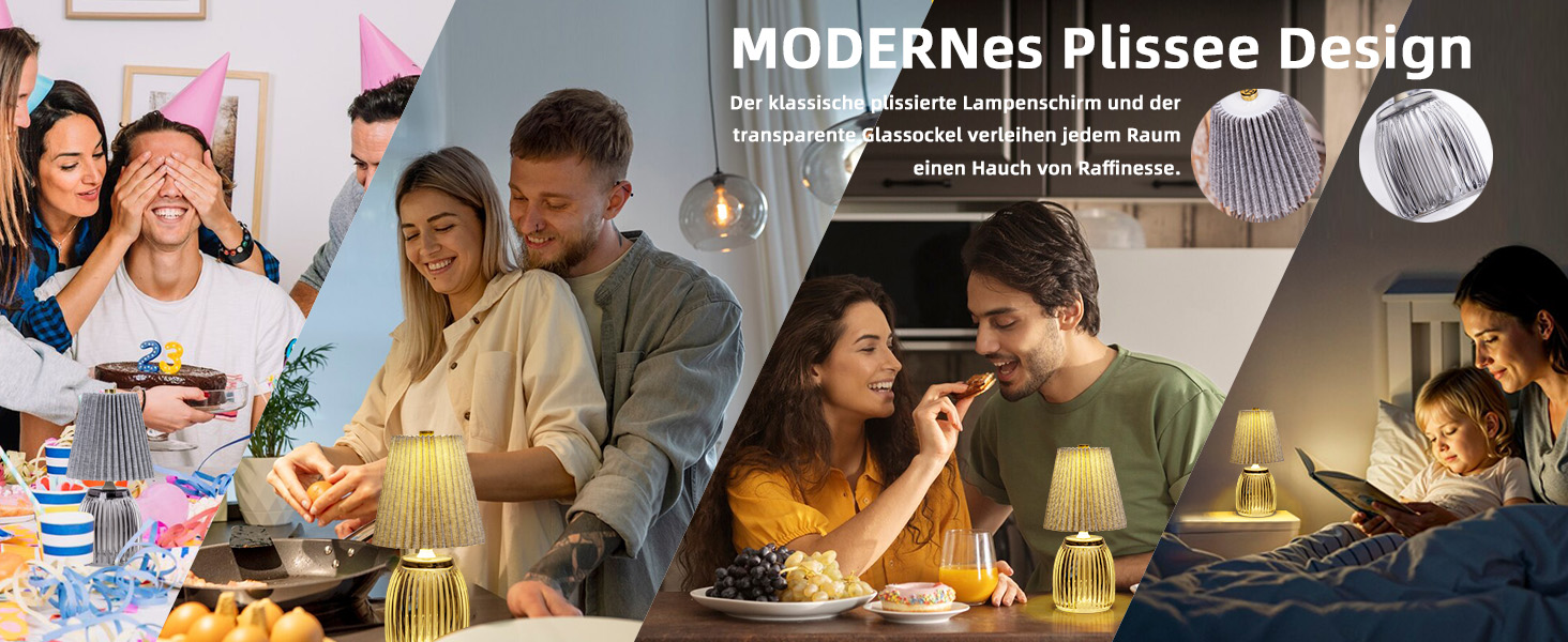 Настільна лампа MJ з таймером, акумуляторна, для дому та декору (сіра)