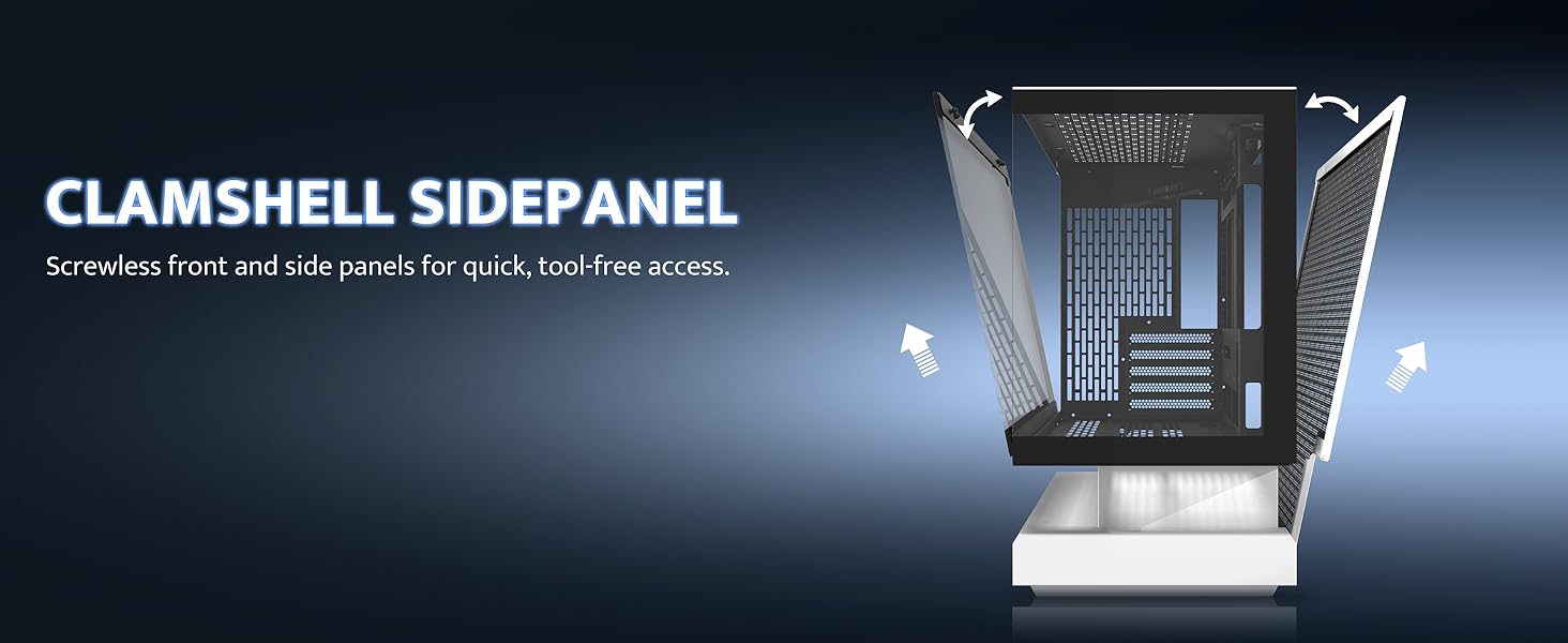 darkFlash FLOATRON F1(2025) - Корпус для ПК Micro-ATX з ефектом левітації, підтримка 360mm AIO, Typ-C, без RGB підсвітки