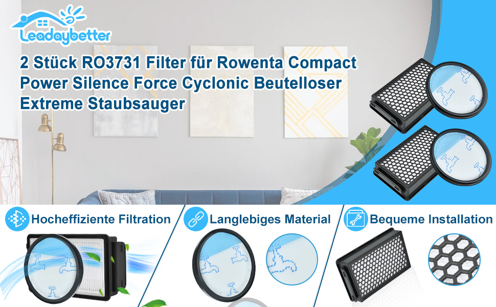 Фільтри для пилососа Rowenta Compact Power Silence Force Cyclonic (2 шт.) - RO3731, ZR005901