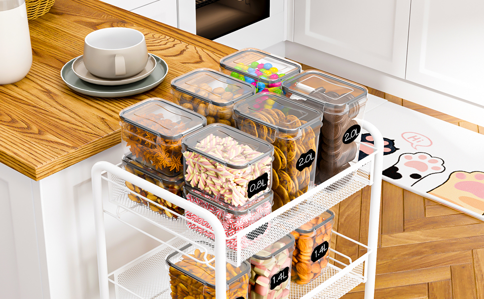 Набір контейнерів для зберігання продуктів Vorratsdosen 16 шт. з кришкою, набір для кухні, герметичні контейнери для спагеті, борошна, мюслі