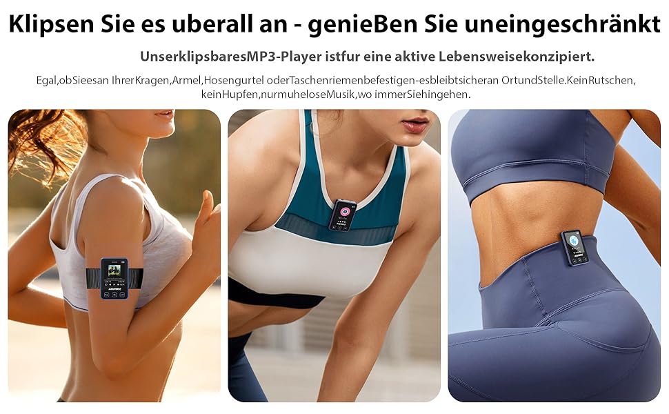 MP3-плеєр Bluetooth 5.3 зі спортивним кліпом та браслетом, 1.77