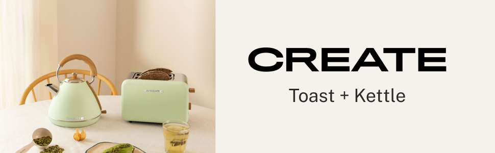 Набір тостер та чайник Retro: тостер кремовий + чайник 1.7л кремовий