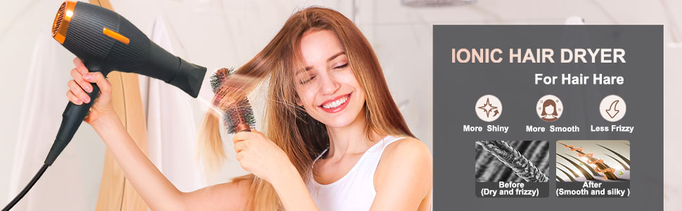 Професійний фен лоеvely рожевий 2400W з іонізацією та AC мотором, з насадкою-дифузором, 3 режими нагріву та 2 швидкості, для дому та салону