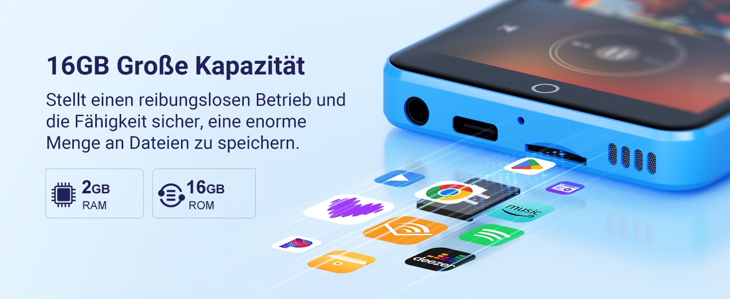 MP3 плеєр 16GB з Bluetooth та Wi-Fi, Android MP4 плеєр 4
