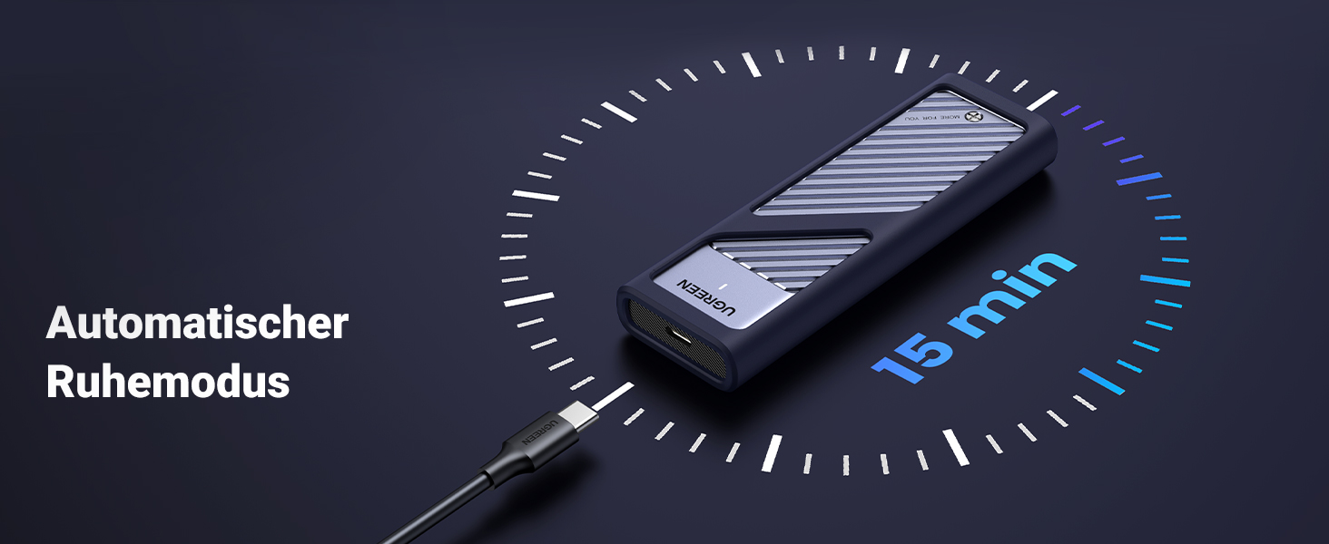 Зовнішній корпус для SSD UGREEN M.2 NVMe USB 3.2 Gen 2, швидкість 10Гбіт/с, алюмінієвий