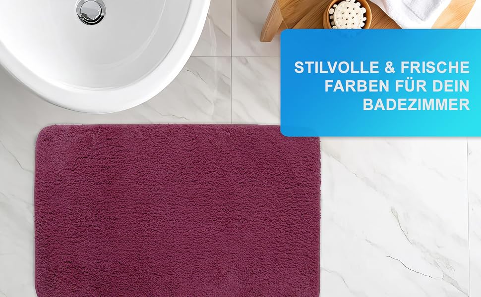 Набір килимків для ванної кімнати NYVI Spa Lasalle, 2 предмети (45x50 та 50x80 см), Aqua — протиковзкий, гігроскопічний та швидкосохнучий коврик для ванної та туалету, Oeko-TEX