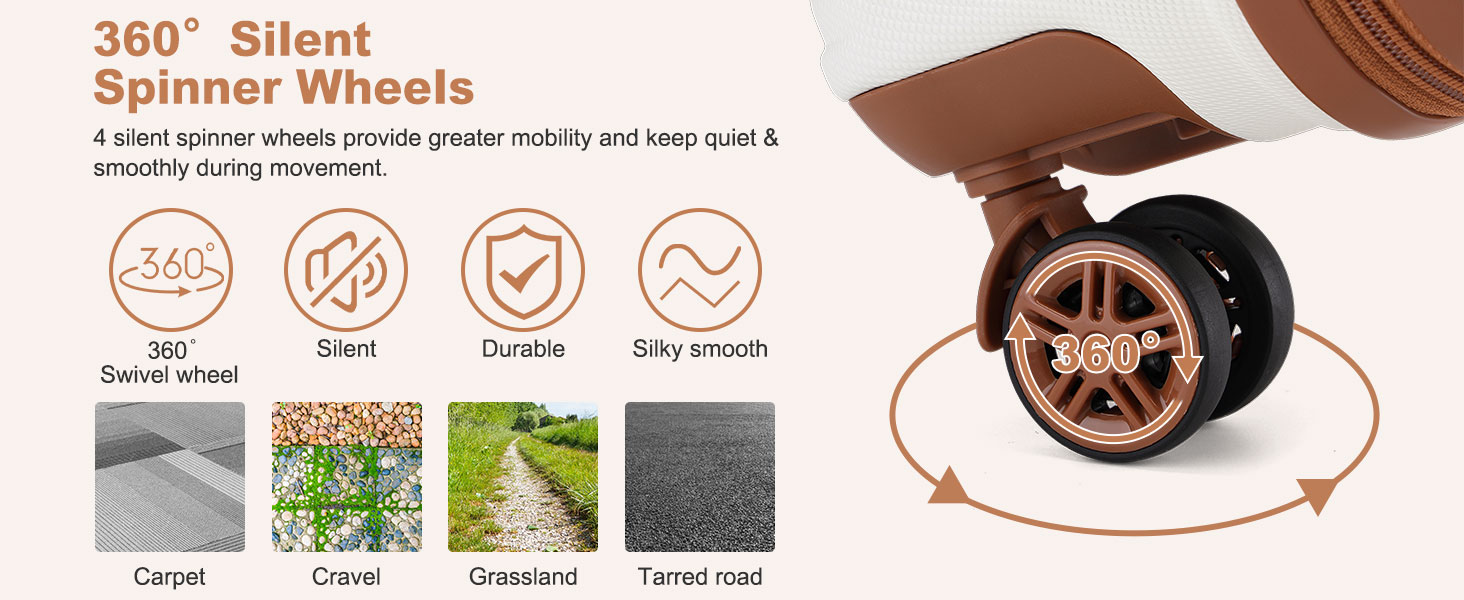 Набір валіз KONO 4 в 1: ручна валіза 55 см, косметичка, сумка для ручної поклажі, кульшова сумка (кремовий білий)