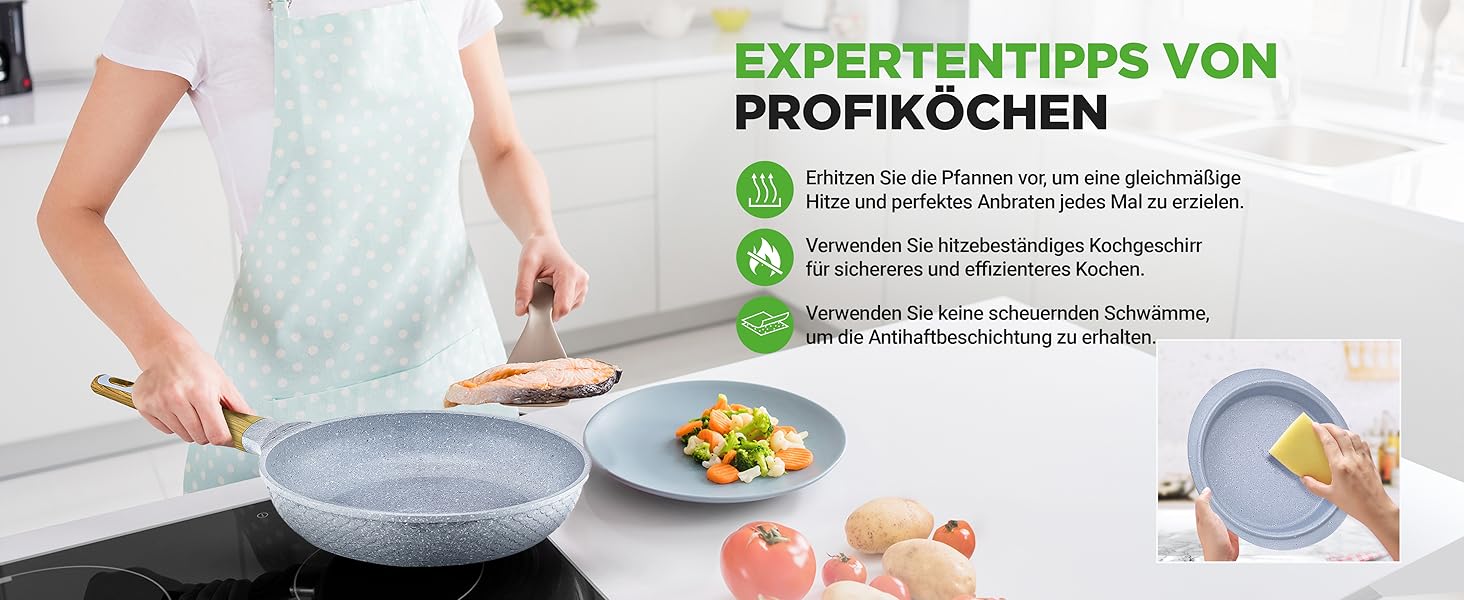 Набір посуду NutriChef 22 предмети антипригарний мармуровий блакитний – сковороди, каструлі, аксесуари для кухні, індукція, посудомийна машина