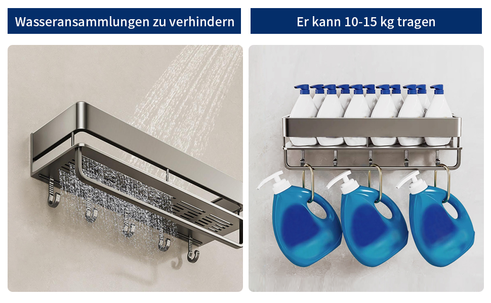Дзеркальна поличка для душу FOLAI 30см (2 шт.) без свердління, з нержавіючої сталі, сіра