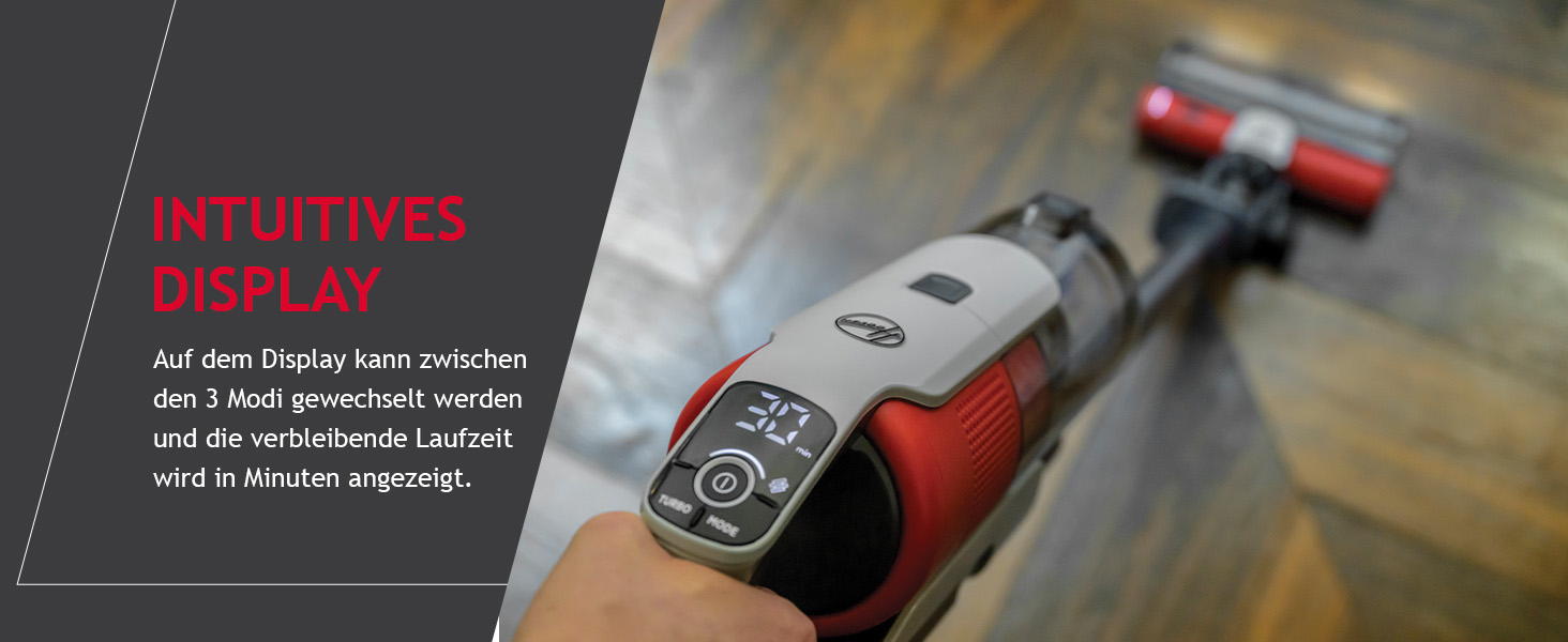 Бездротовий акумуляторний пилосос Hoover HF9 I Безсумнівна потужність та автономність до 60 хвилин I Підходить для всіх типів підлоги з LED-підсвічуванням та антизаплутувальною насадкою I 1 акумулятор