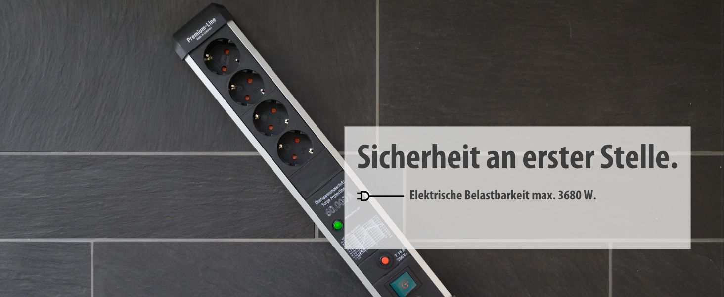 Мережевий фільтр Brennenstuhl Premium-Protect-Line на 4 розетки, кабель 3м, захисний подовжувач