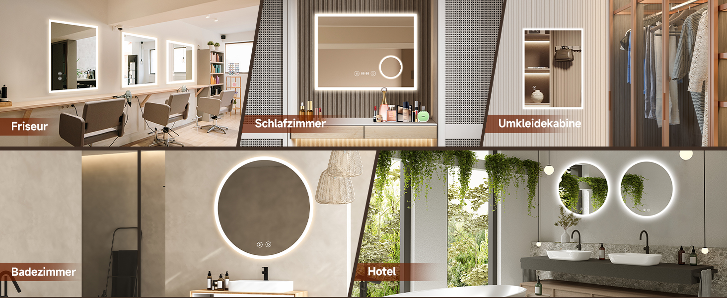 Круглий дзеркало для ванної кімнати YOLEO з підсвічуванням, 60 см, сенсорне керування, захисне скло, 3 кольори світла, регулювання яскравості, 70x50 см
