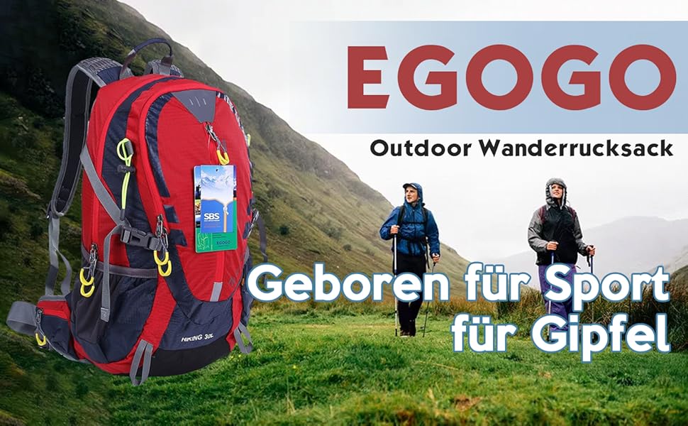 EGOGO 30L Waterproof Hiking Backpack Camping Backpack with Rain Cover Running Cycling Outdoor S2310