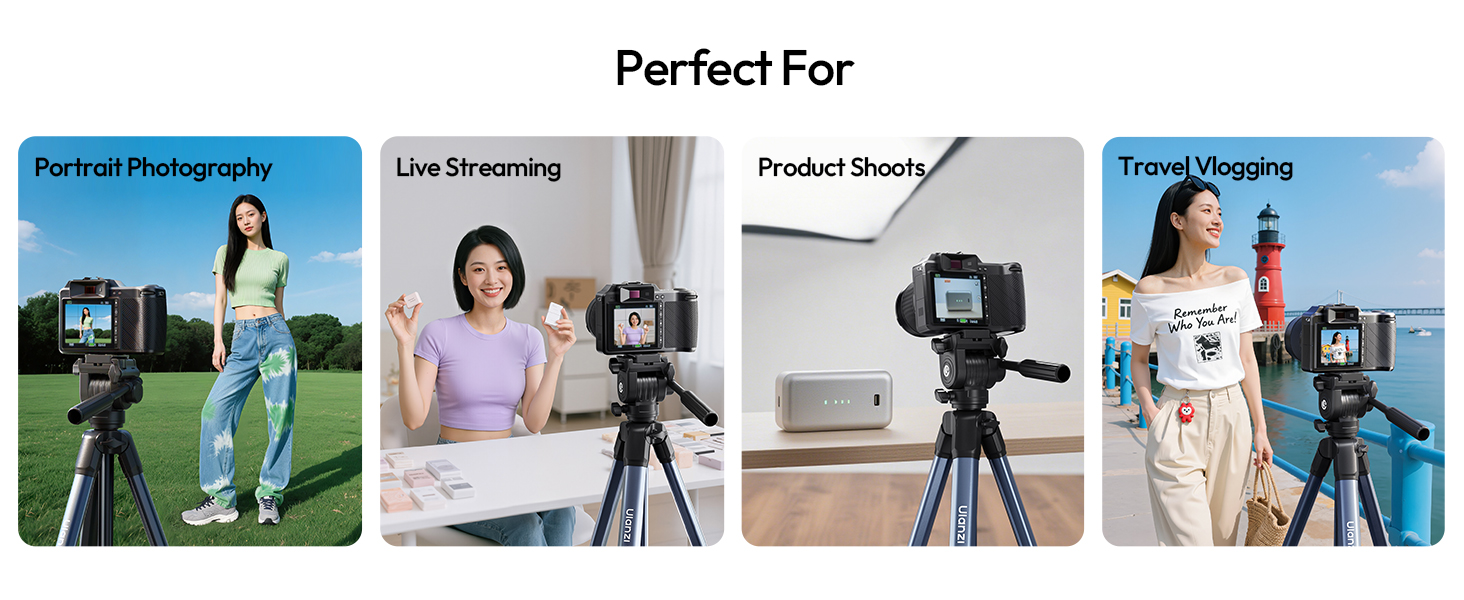 Штатив ULANZI TT39 155cm для камери з поворотним на 360° та нахильним (-80°/+90°) кріпленням, легкий штатив з тримачем для телефону, туристичний штатив сумісний з DSLR, мобільними телефонами (вага 0,95 кг, вантажопідйомність 8 кг)