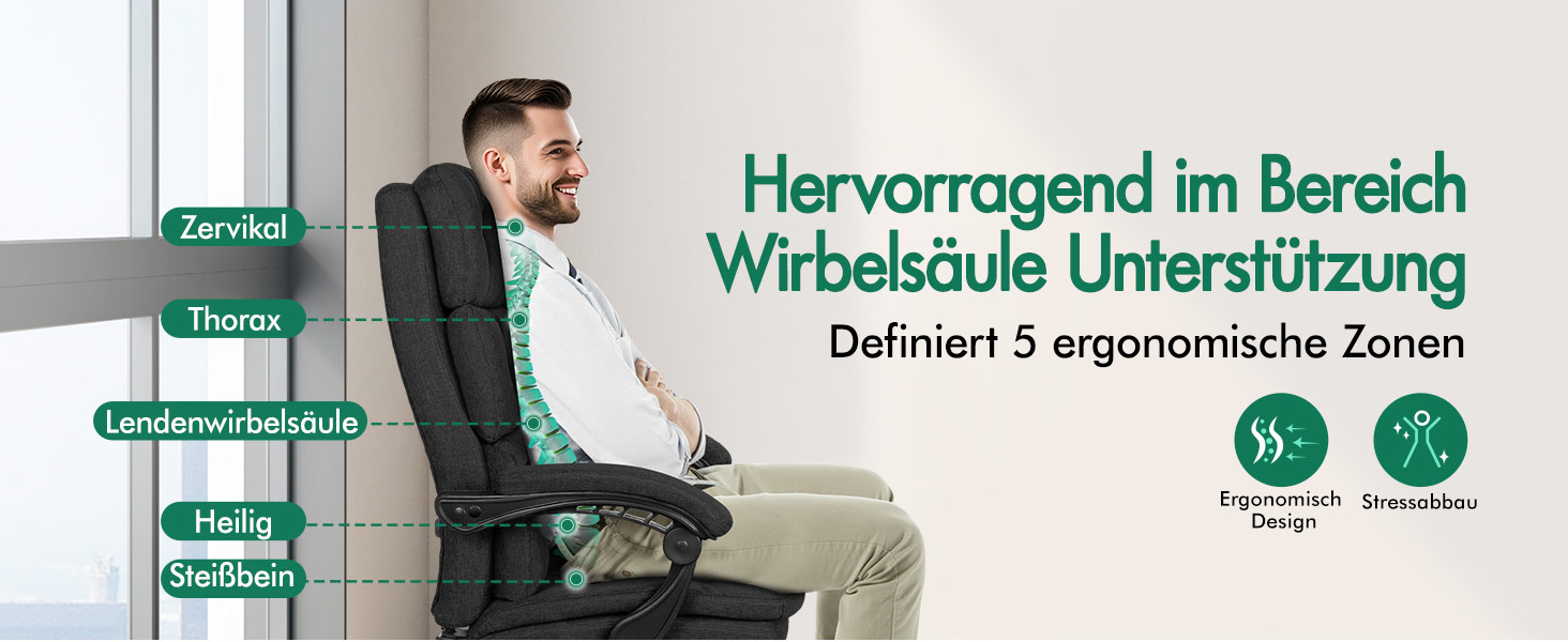 Офісне крісло ALFORDSON з регулюванням нахилу 150°, обертання 360° та підставкою для ніг. PU-шкіра, глянцево-чорний колір (Palmer - Льняний Чорний)