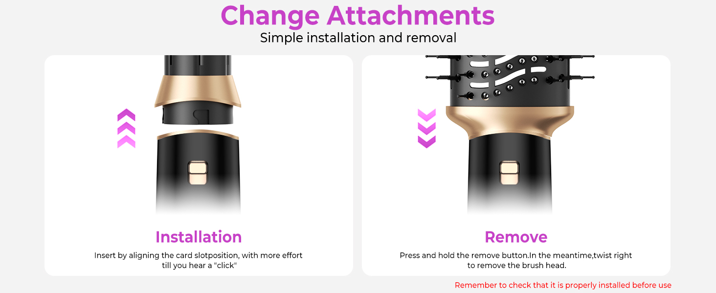 Pro Airstyler 5 в 1: Фен-щітка з іонізацією та насадкою для локонів 30 мм | 1000W, для об'єму, сушіння, випрямлення та локонів (Чорний)