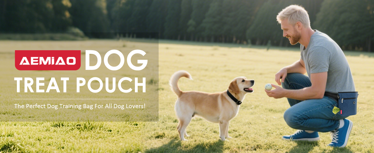 Фурнітура для собак з магнітною застібкою, 2025, практичний мішок для їжі, мішок для ласощів для собак з знімною внутрішньою кишенею | Диспенсер для відходів, блакитний