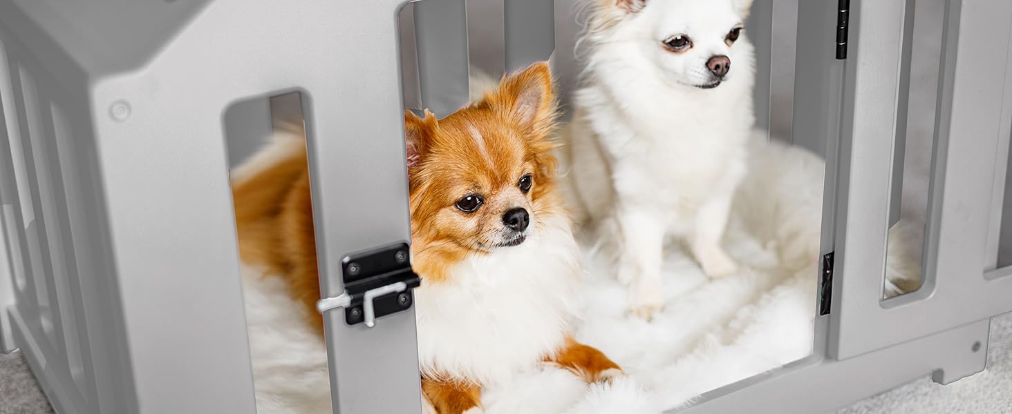 Будка для собак з дерева, закривається на замок, вольєр для собак, чорна, 85 x 70 x 80 см