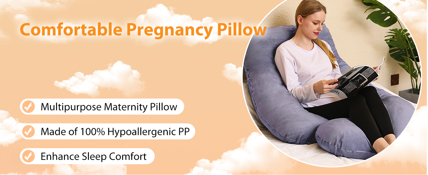 Ортопедична подушка для вагітних J-подібної форми, подушка для сну на боці, подушка для годування, велика подушка для сну, блакитний та сірий колір