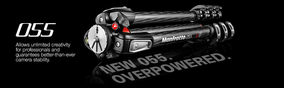 Штатив Manfrotto MT055XPRO3 з алюмінію, 3 секції – для DSLR, компактних та беззеркальних камер, чорний