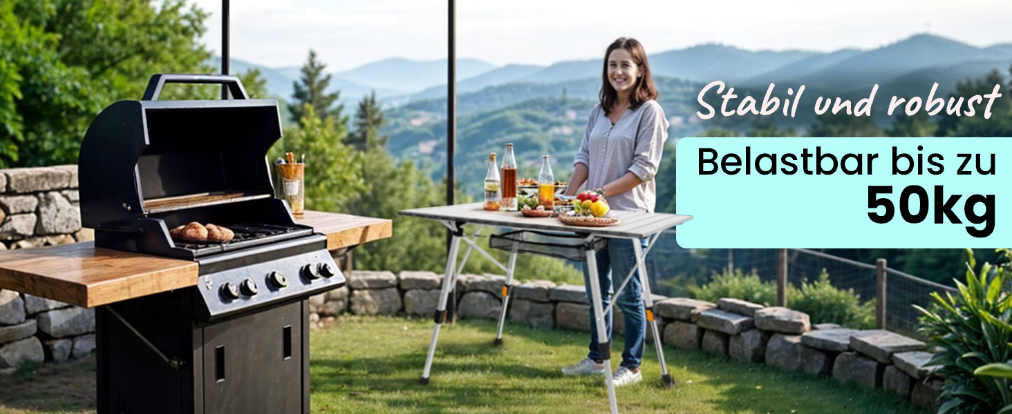 Складаний туристичний столик з регулюванням висоти до 69,5 см, алюміній, для кемпінгу, балкону, 2 особи, легкий, з сумкою