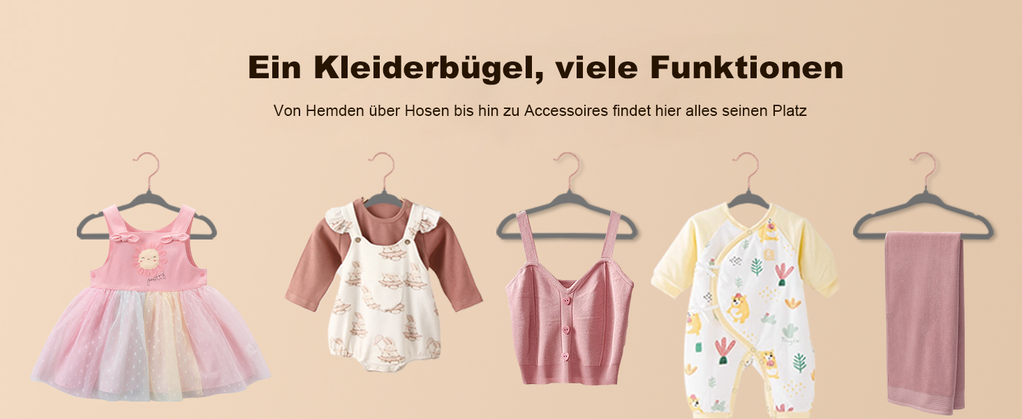 32 шт. велюрові вішалки для дитячого одягу Stormix, 28 см, сірі, з антиковзким покриттям та гачками рожевого золота