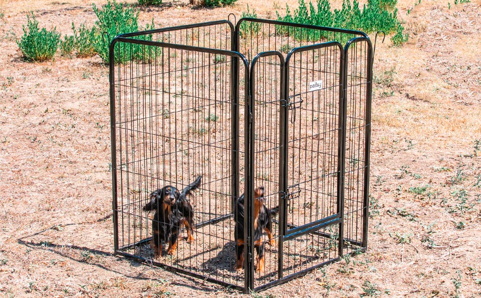 Клітка-вольєр для собак, цуценят та кроликів Gardeo, 80 x 100 x 4 см, 4 панелі, 0,64 м², модульна, для внутрішнього та зовнішнього використання, складана, 5 років гарантія