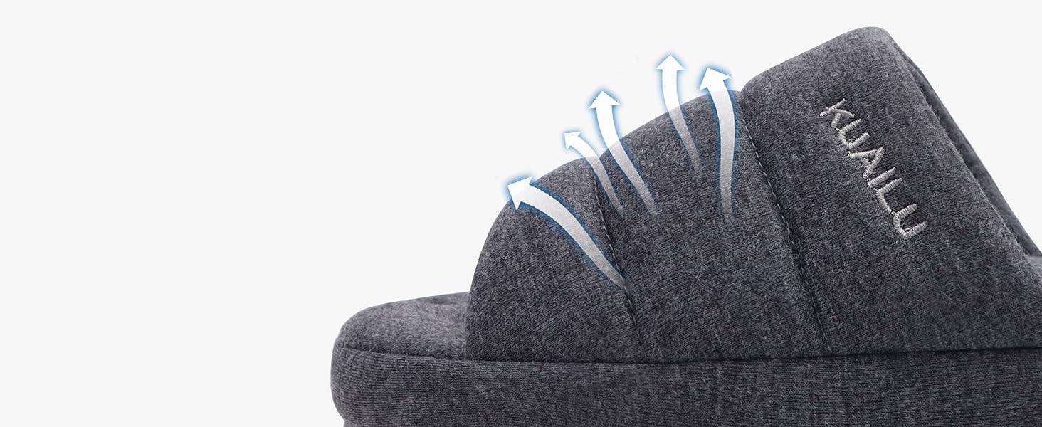 Чоловічі тапочки KuaiLu: стильні, з м'якою устілкою з піною пам'яті, для дому та вулиці, сірі, 46 EU