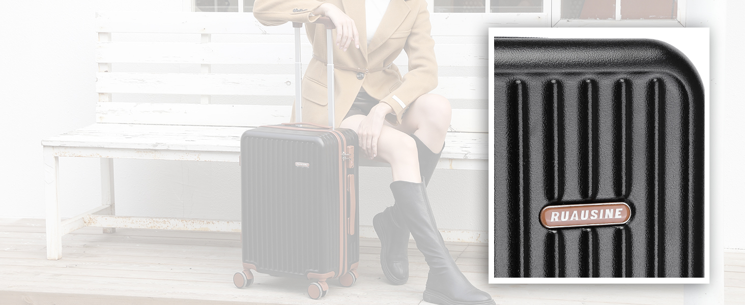 Чохол-валіза ручної поклажі з жорстким корпусом та 4 обертовими колесами, з TSA-замком (Сріблястий, 20 дюймів) (Синій, 20 дюймів)