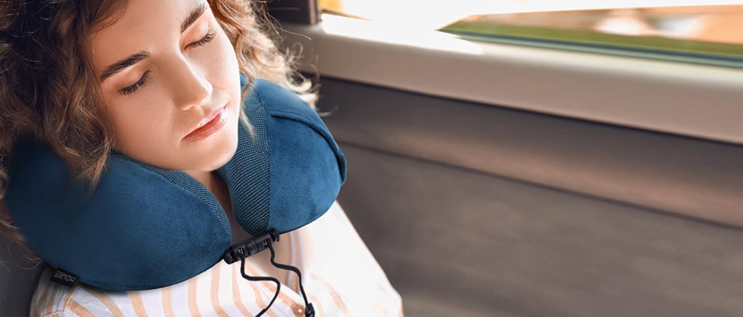 Подушка для шиї Homiee для подорожей: зручна, ергономічна, з memory foam, для автомобіля, літака, доросла (сіра)