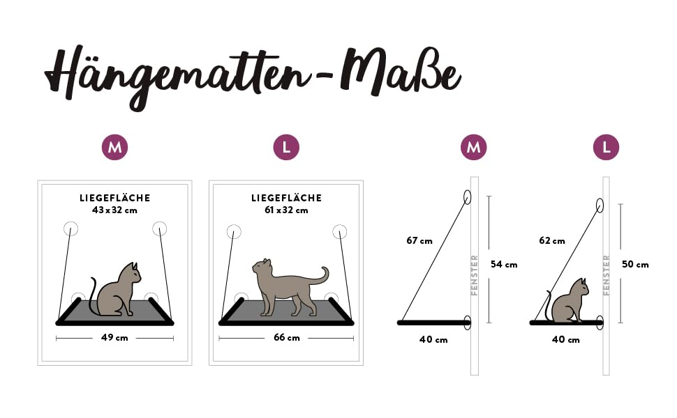 Ліжко-вікно для котів Riijk до 23 кг, чорне (M), 49 x 40 см