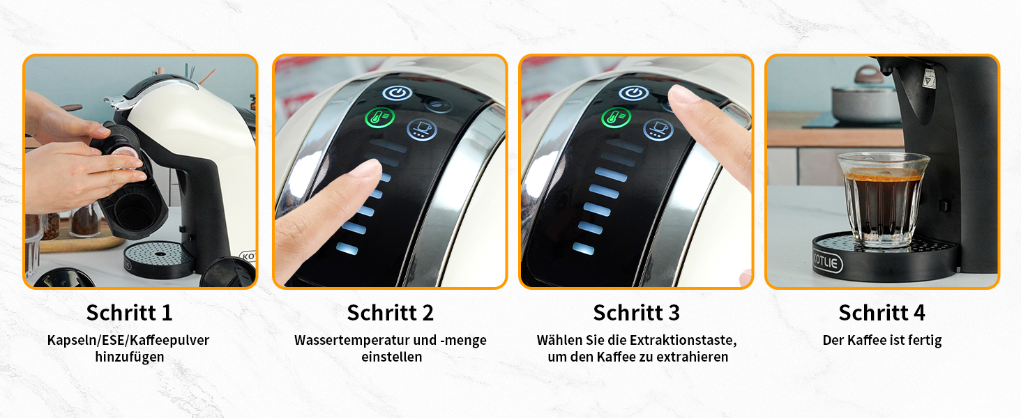 Кавомашина KOTLIE 5-в-1: капсули, кава, ESE (44 мм), регулювання, великий бак (EM-308A)