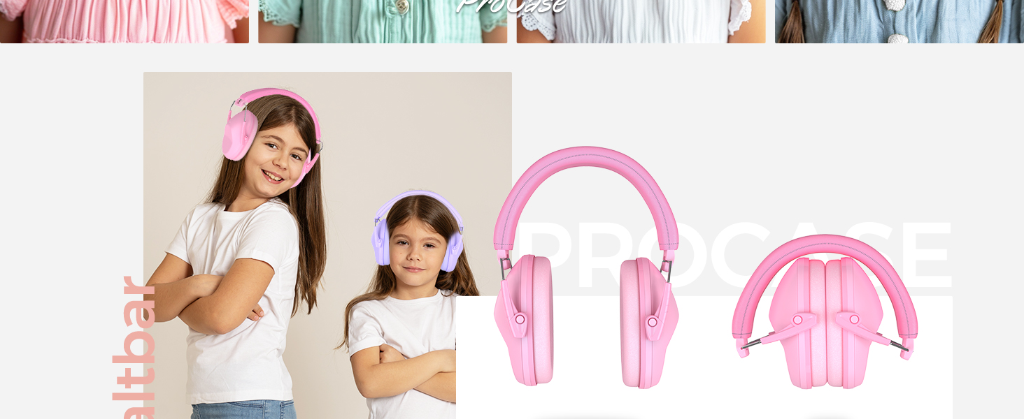 Навушники для захисту від шуму ProCase для дітей, рожеві