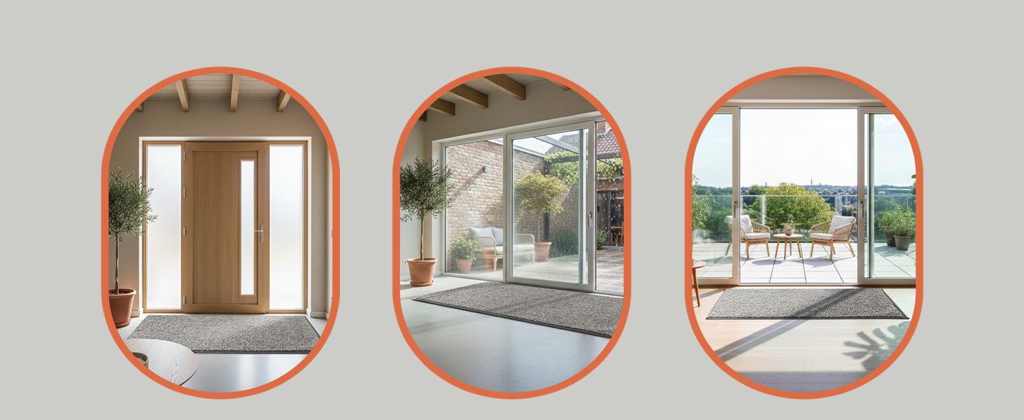 Килимок вхідний Blumtal 50x80 см, мікрофібра, протиковзний вологостійкий килим для бруду бежевий