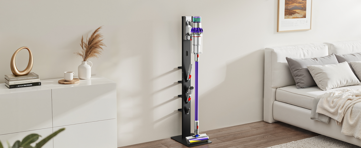 Підставка для пилососів Dyson з 4 гачками та 4 полицями, сумісна з моделями Gen5, V15, V12, V11, V10, V8, V7 та V6, без свердління, для зберігання пилососа та аксесуарів