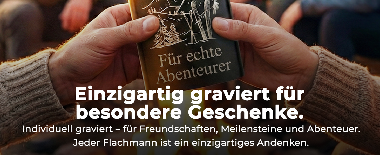 Фляга з нержавіючої сталі Flanacom з гравіюванням, 227мл / 8oz, для сноубордистів та любителів зимових видів спорту. Персоналізована фляга з індивідуальним гравіюванням (дизайн 1, чорний).