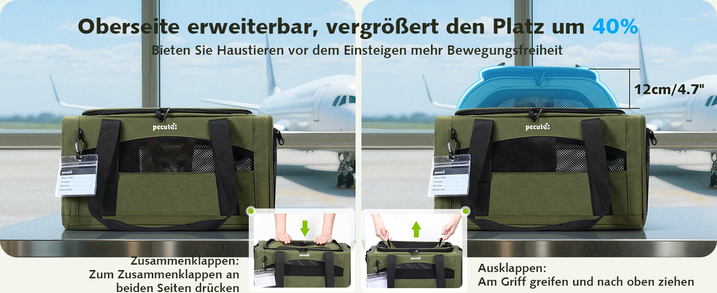 Транспортна сумка для котів Pecute: легка, складана, для подорожей, сіра