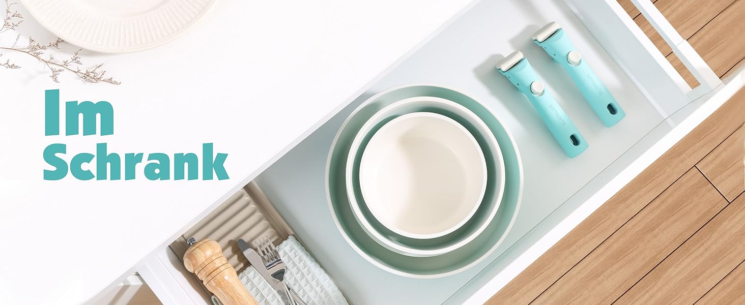 SENSARTE 17-Piece White Nonstick Cookware Set - Induction, Dishwasher & Oven Safe