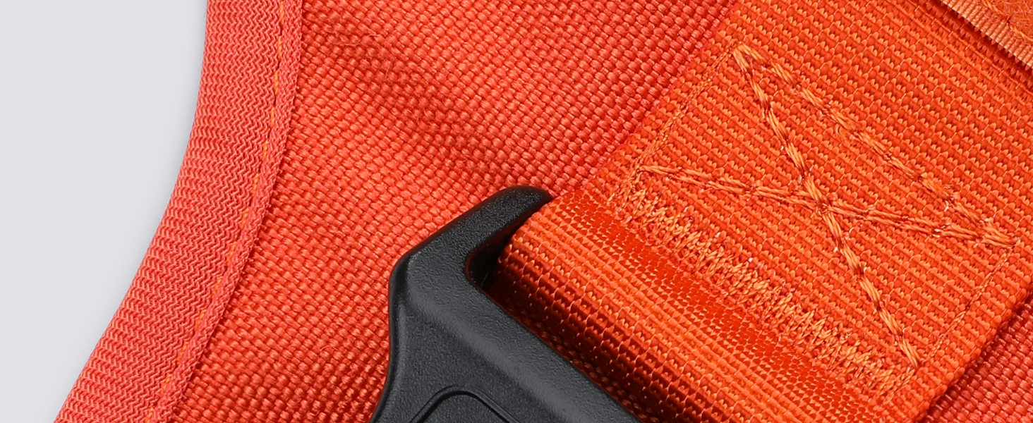 Нагрудник для собак Rabbitgoo великих порід, без натягу, тактичний з MOLLE, металеві пряжки, дихаючий, військовий, регульований, з підкладкою, L (1 шт), помаранчевий