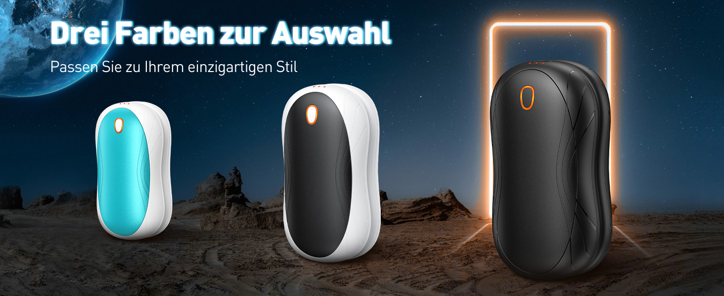 Електричні грілки для рук Cnkeeo, 2 шт. з роздільним магнітним з'єднанням, Powerbank USB, 3 режими нагріву, для активного відпочинку, риболовлі, полювання, чорно-білі (чорний)