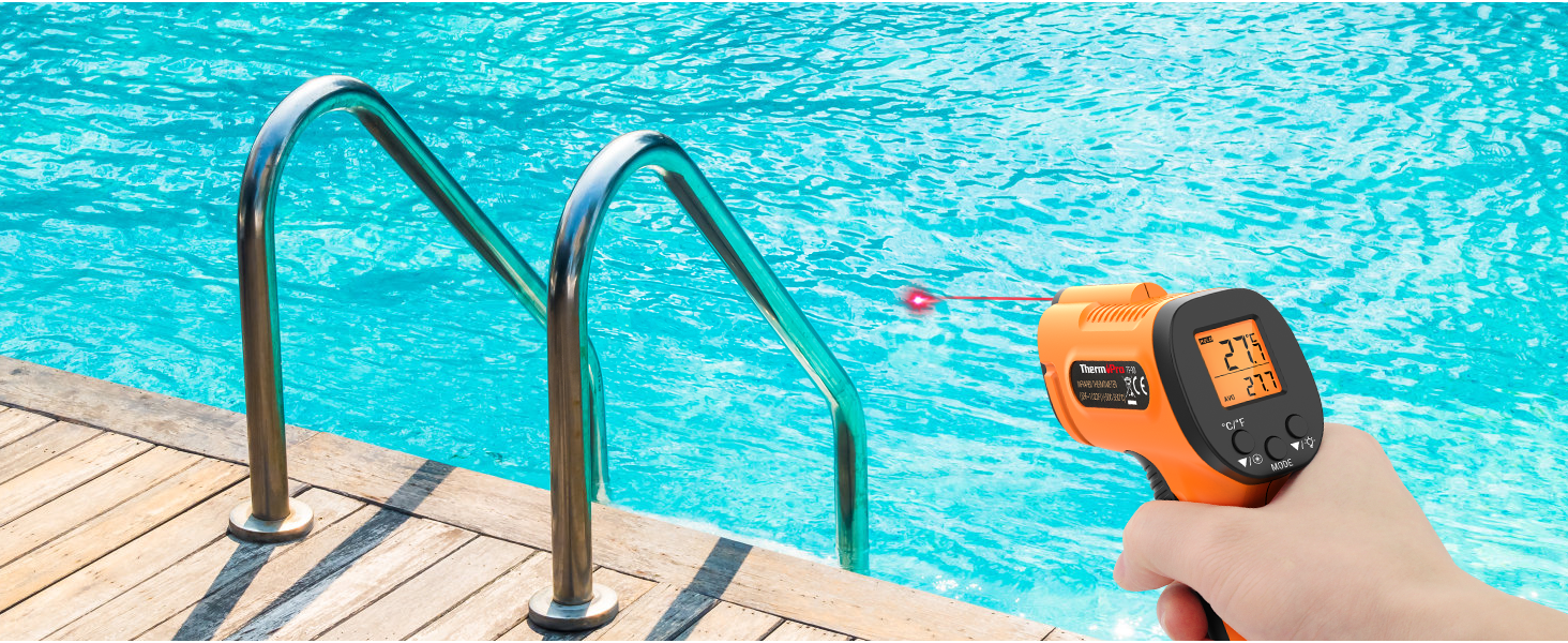 Інфрачервоний термометр ThermoPro TP30 -50°C ~ 550°C, вимірювання температури, лазерний, MAX/MIN/AVG, для клімату, авто, підлоги, °C/°F