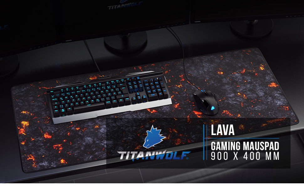 Килимок для миші TITANWOLF Lava 900x400 мм - XXL, великий, покращена точність та швидкість